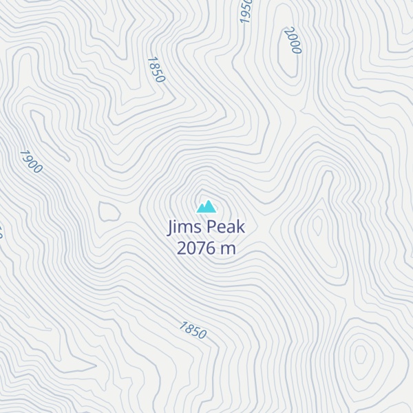 Map of Jims Peak