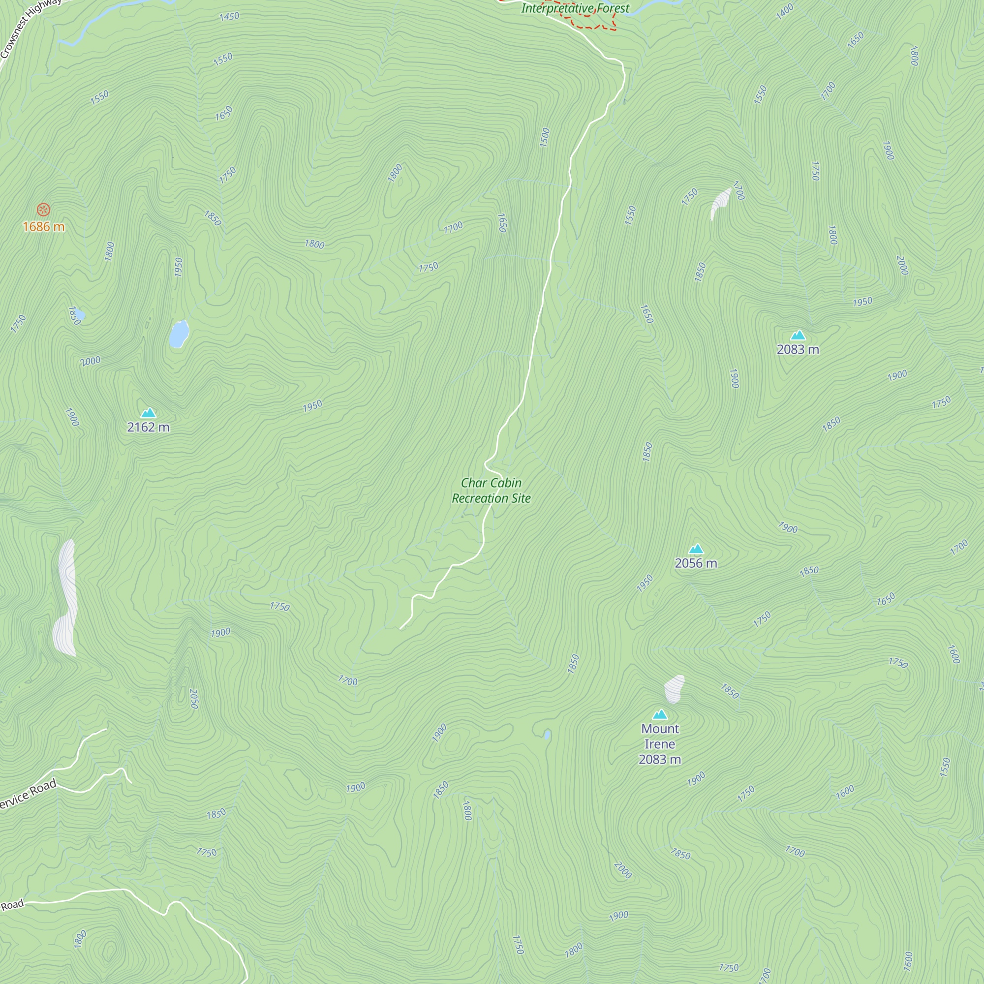 Char Cabin map