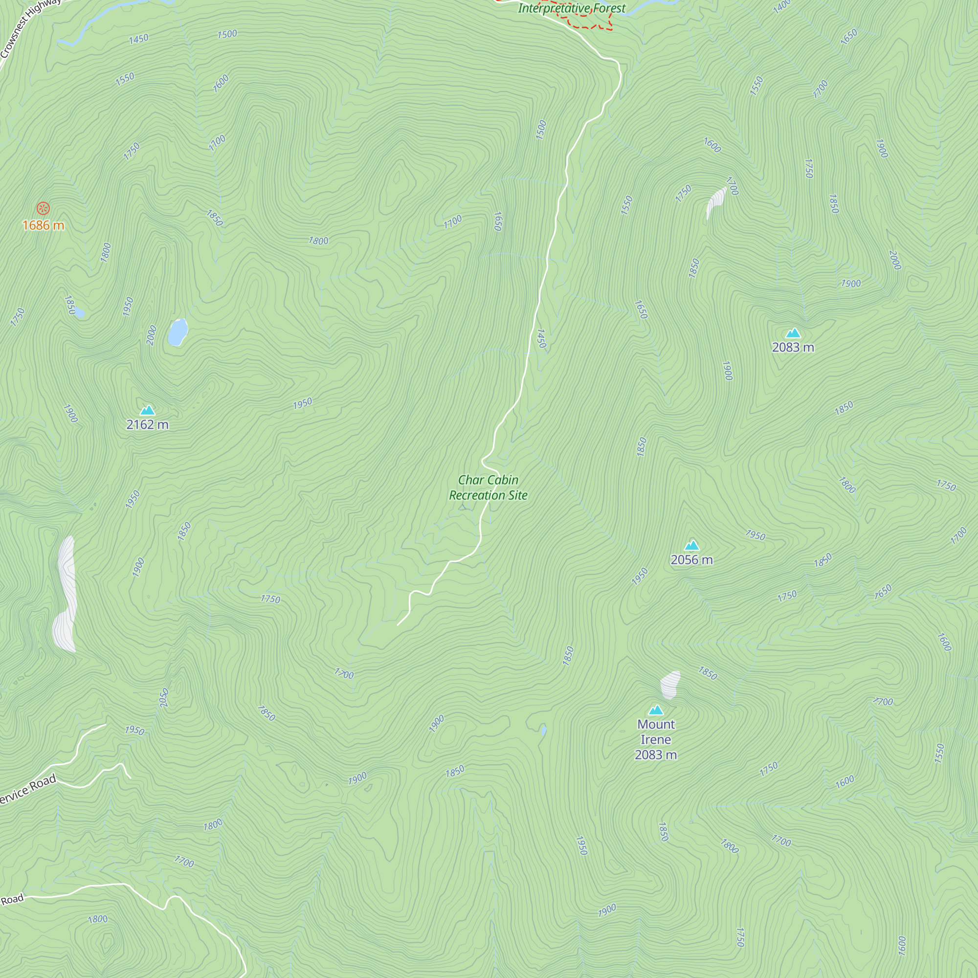 Char Cabin map