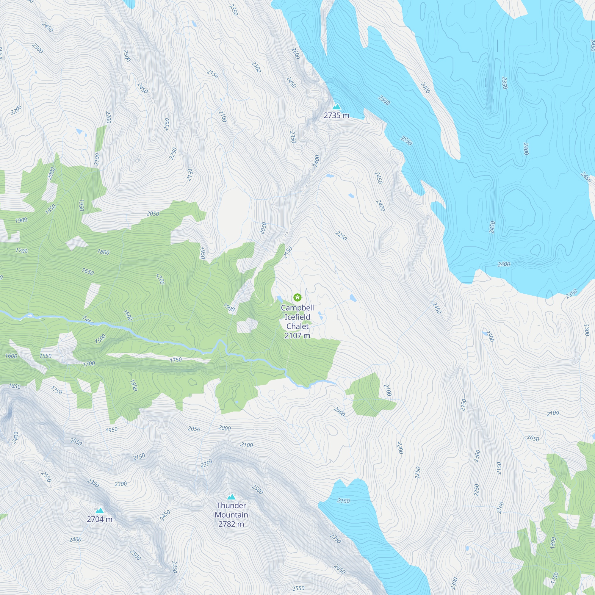 Campbell Icefield Chalet map