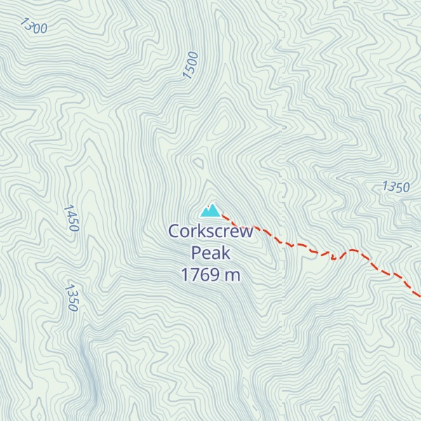 Map of Corkscrew Peak