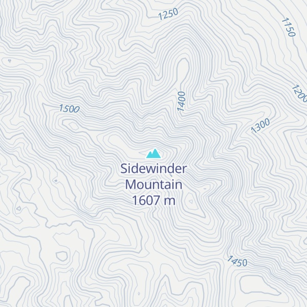 Map of Sidewinder Mountain