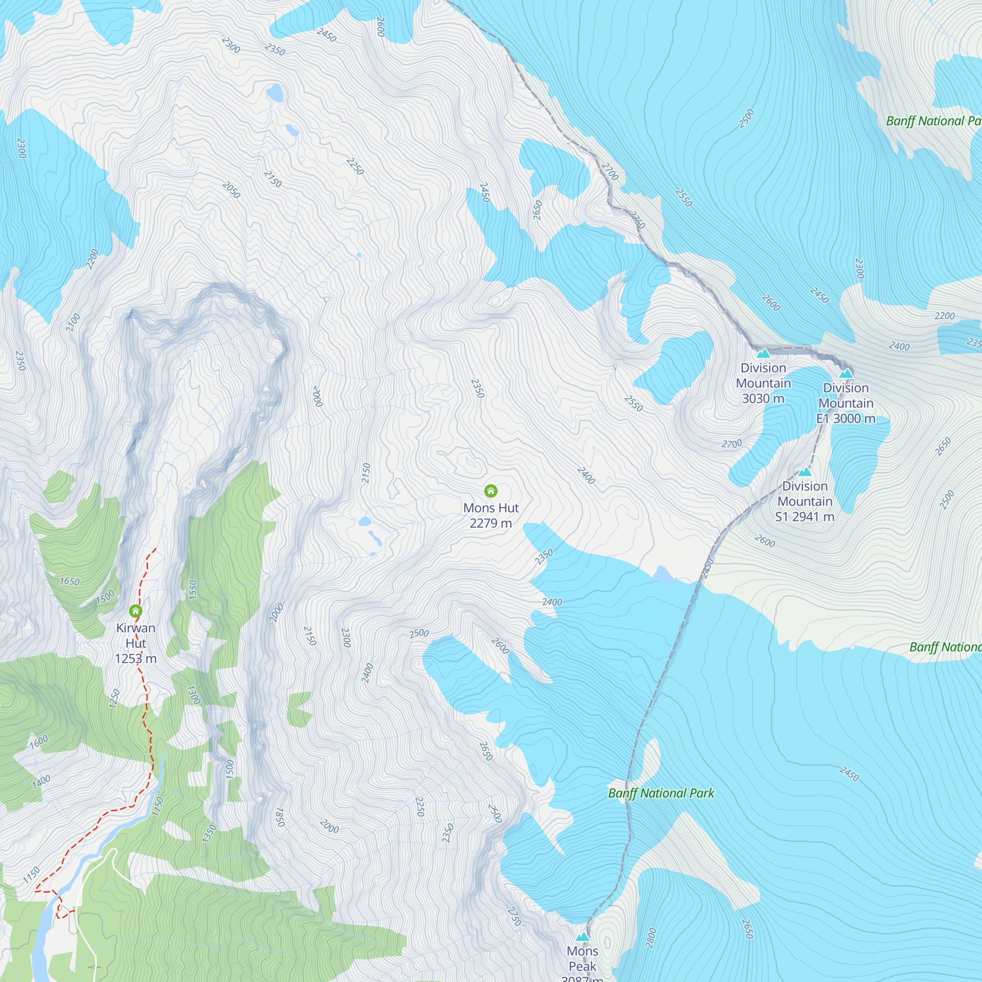 Mons Hut map