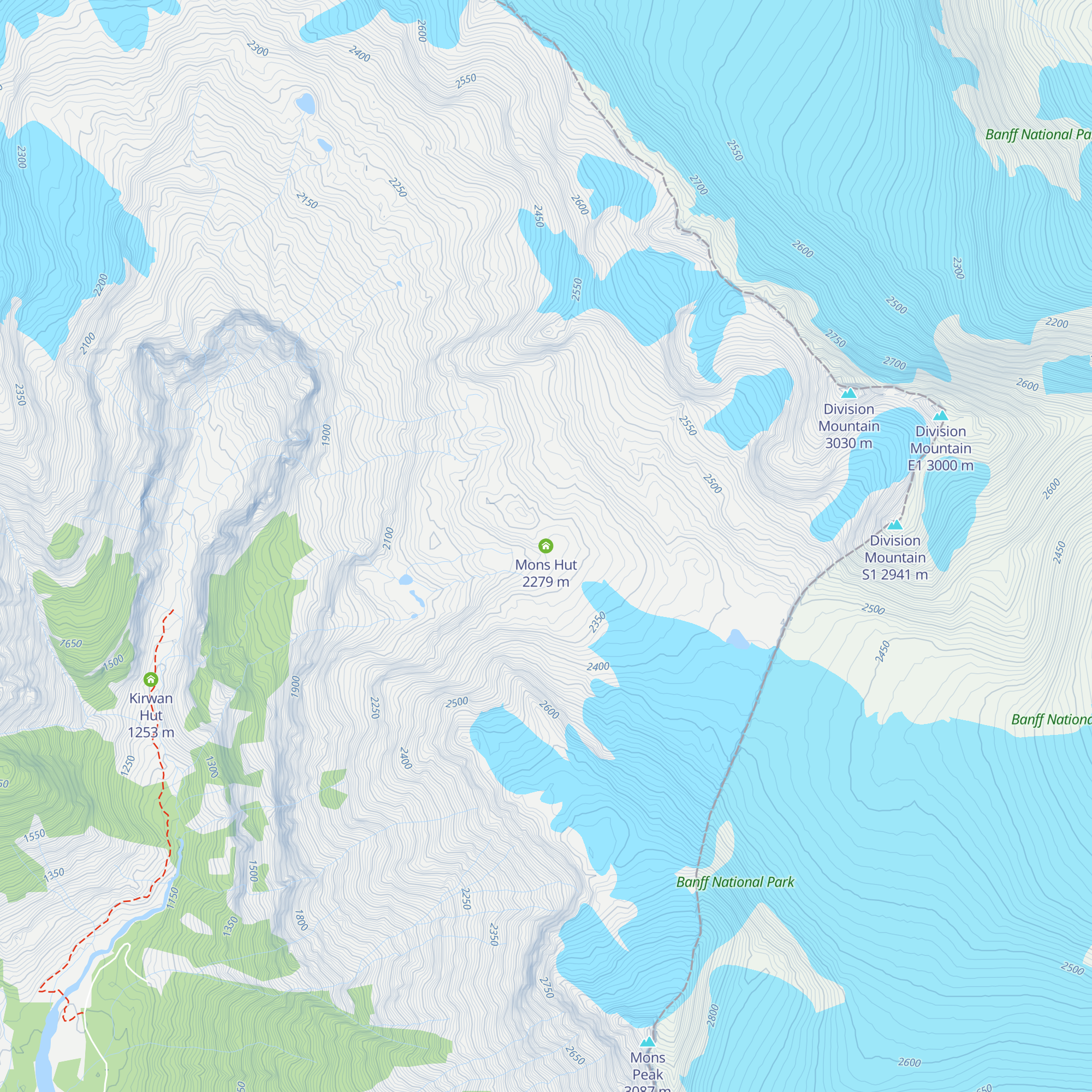 Mons Hut map