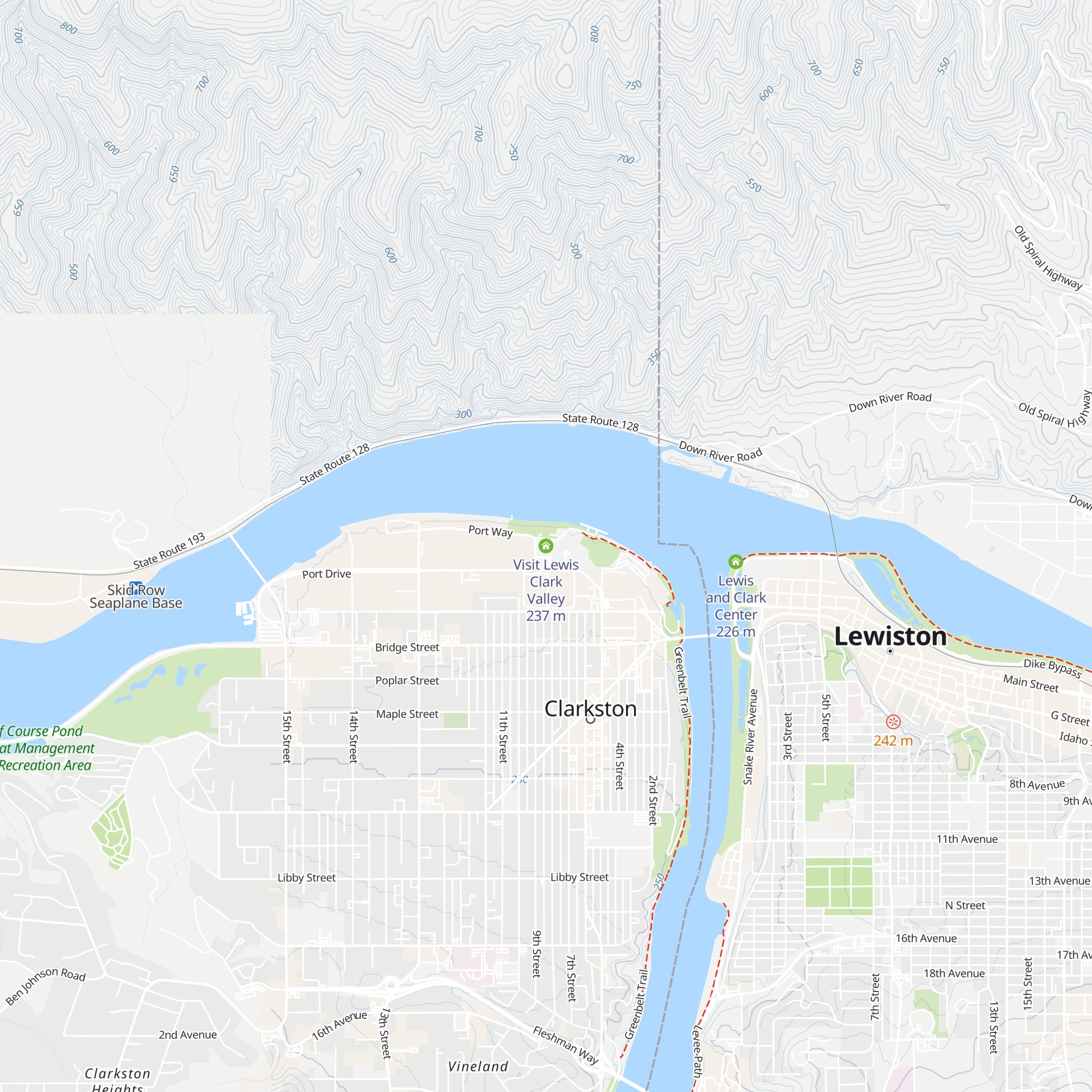 Visit Lewis Clark Valley map