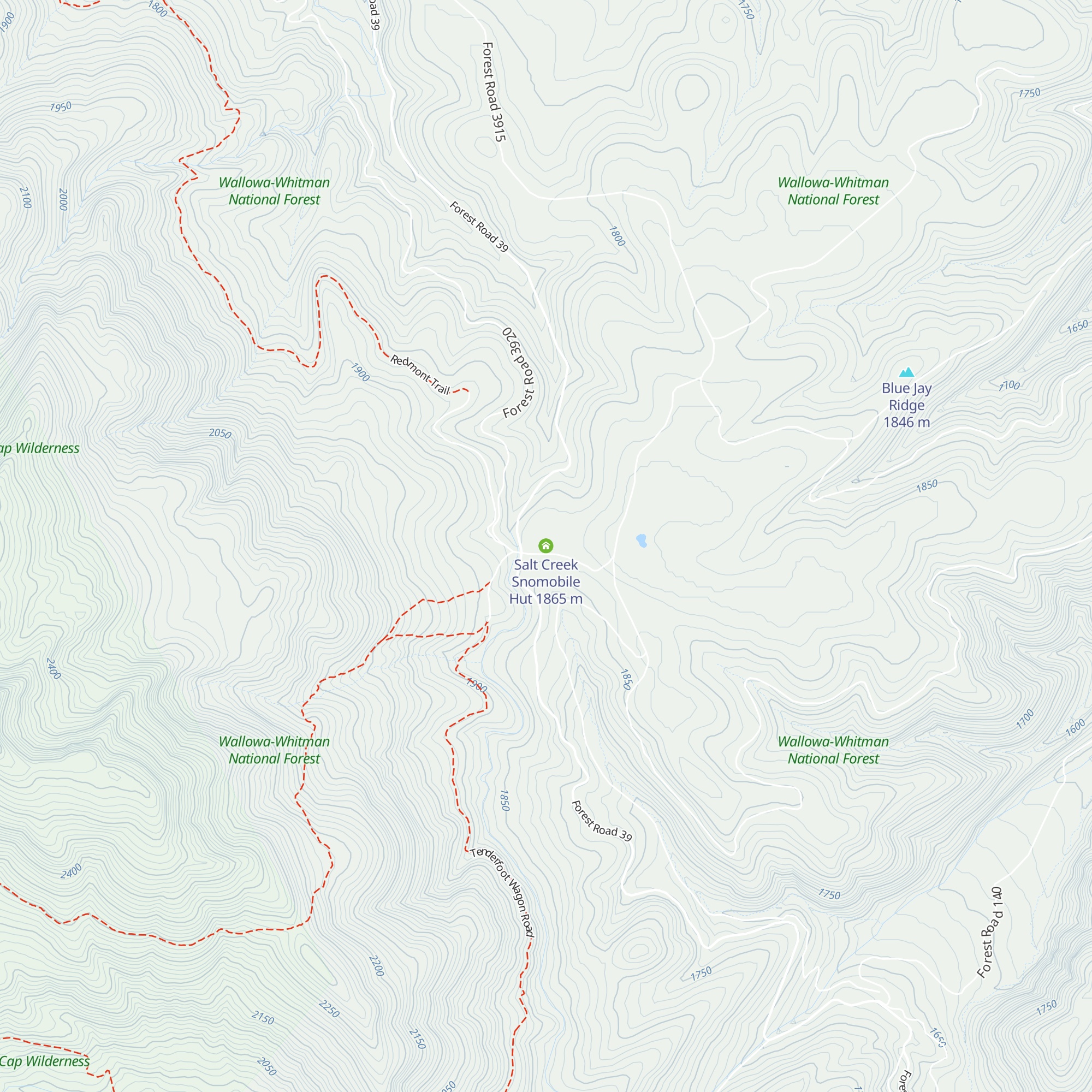 Salt Creek Snomobile Hut map