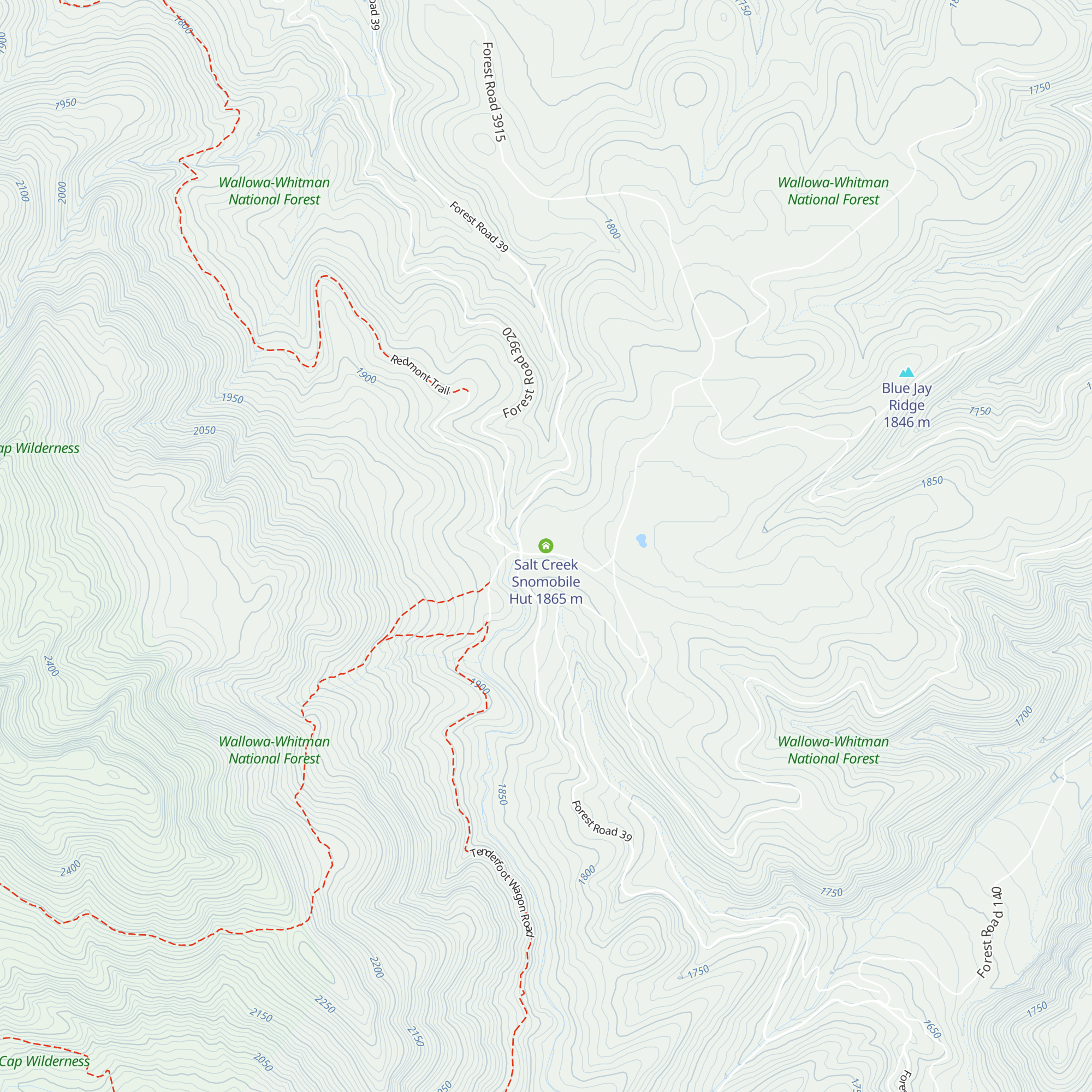 Salt Creek Snomobile Hut map