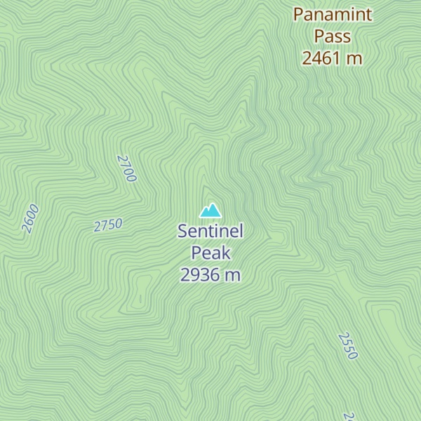 Map of Sentinel Peak