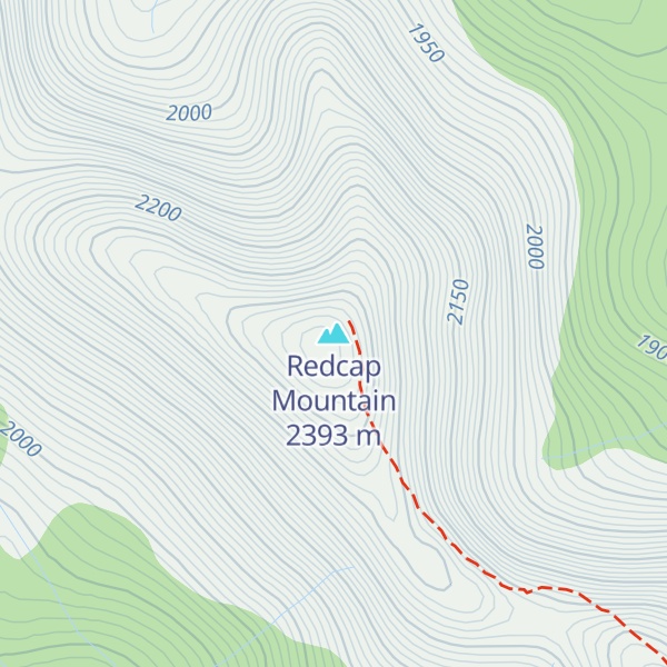 Map of Redcap Mountain