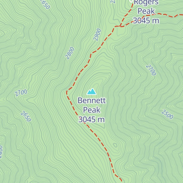 Map of Bennett Peak