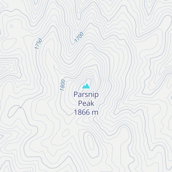 Map of Parsnip Peak