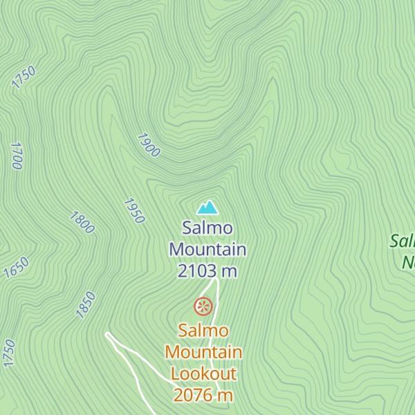 Map of Salmo Mountain