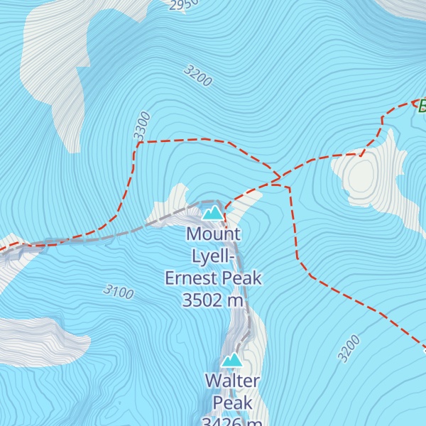 Map of Mount Lyell-Ernest Peak