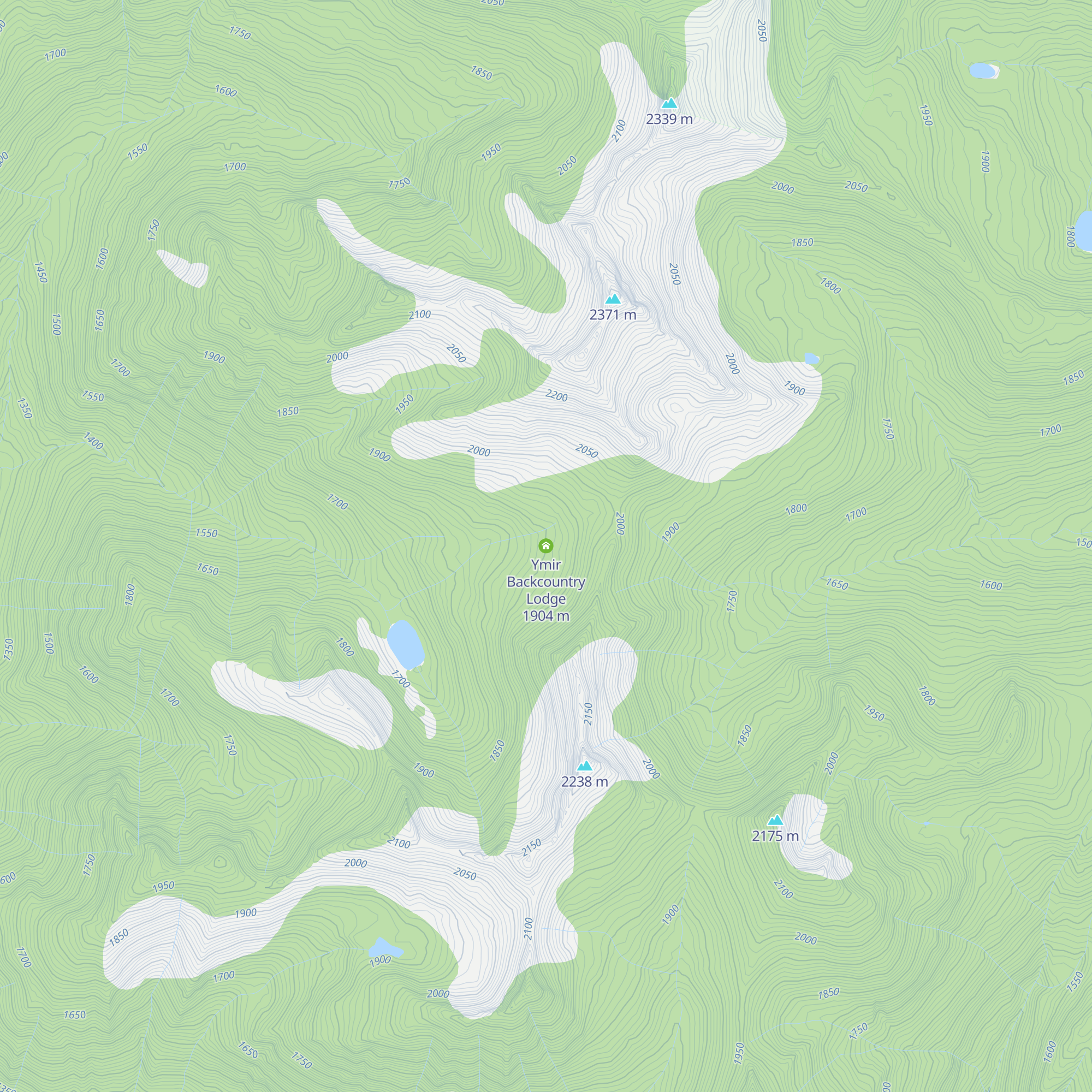 Ymir Backcountry Lodge map