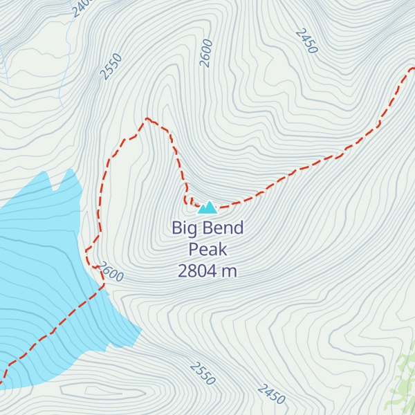 Map of Big Bend Peak