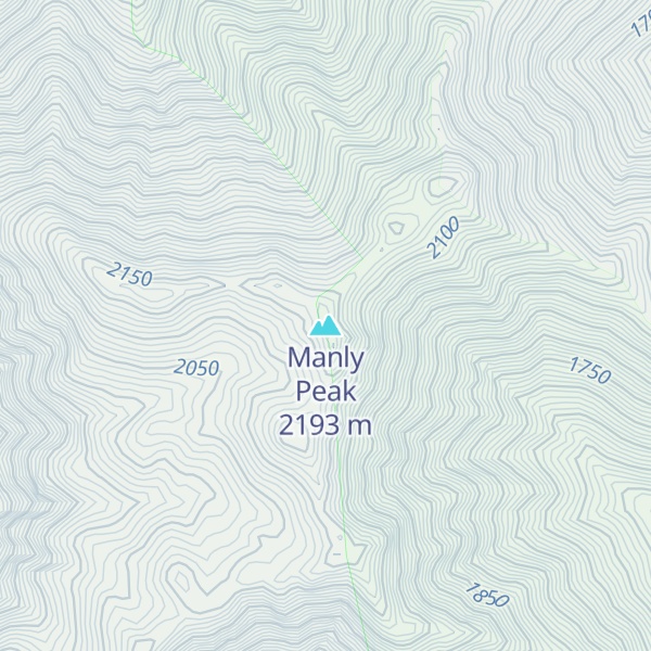 Map of Manly Peak