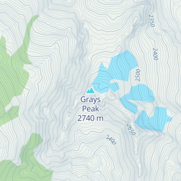 Map of Grays Peak