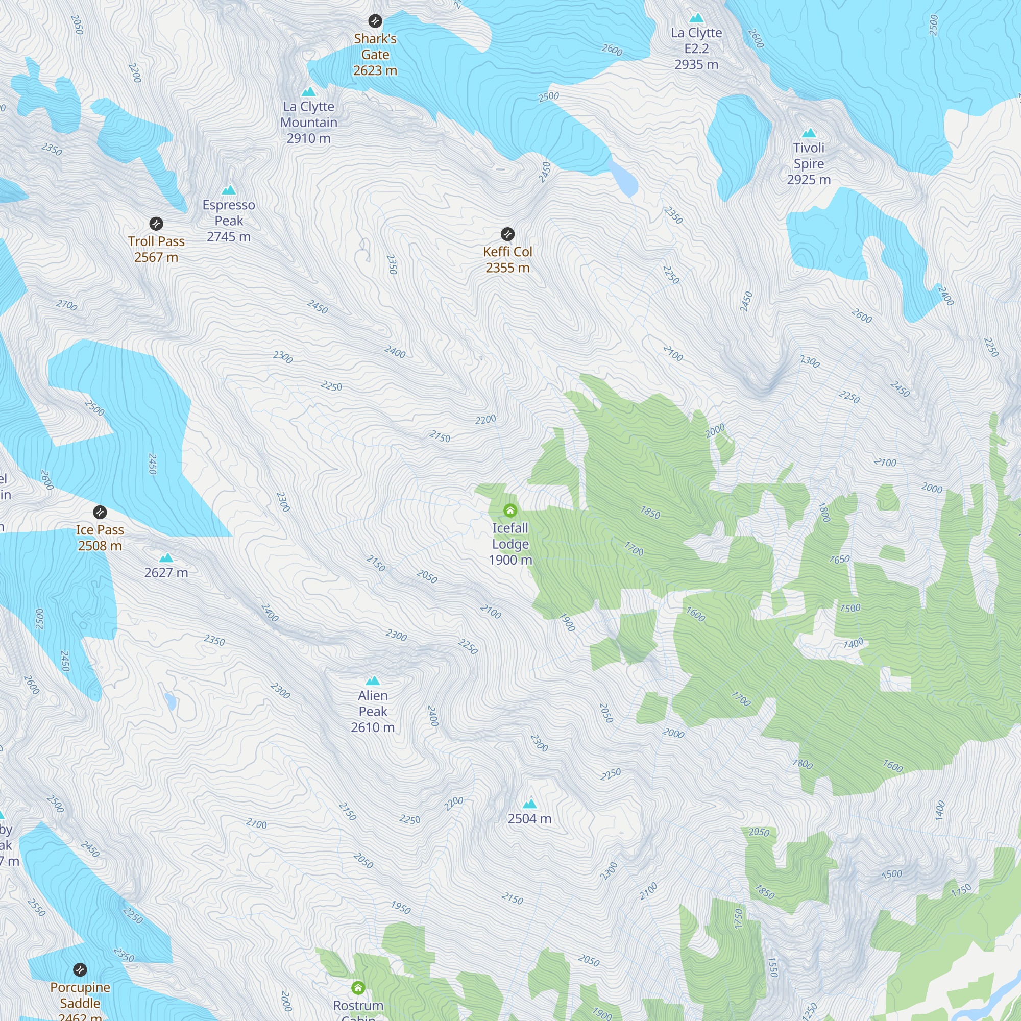 Icefall Lodge map