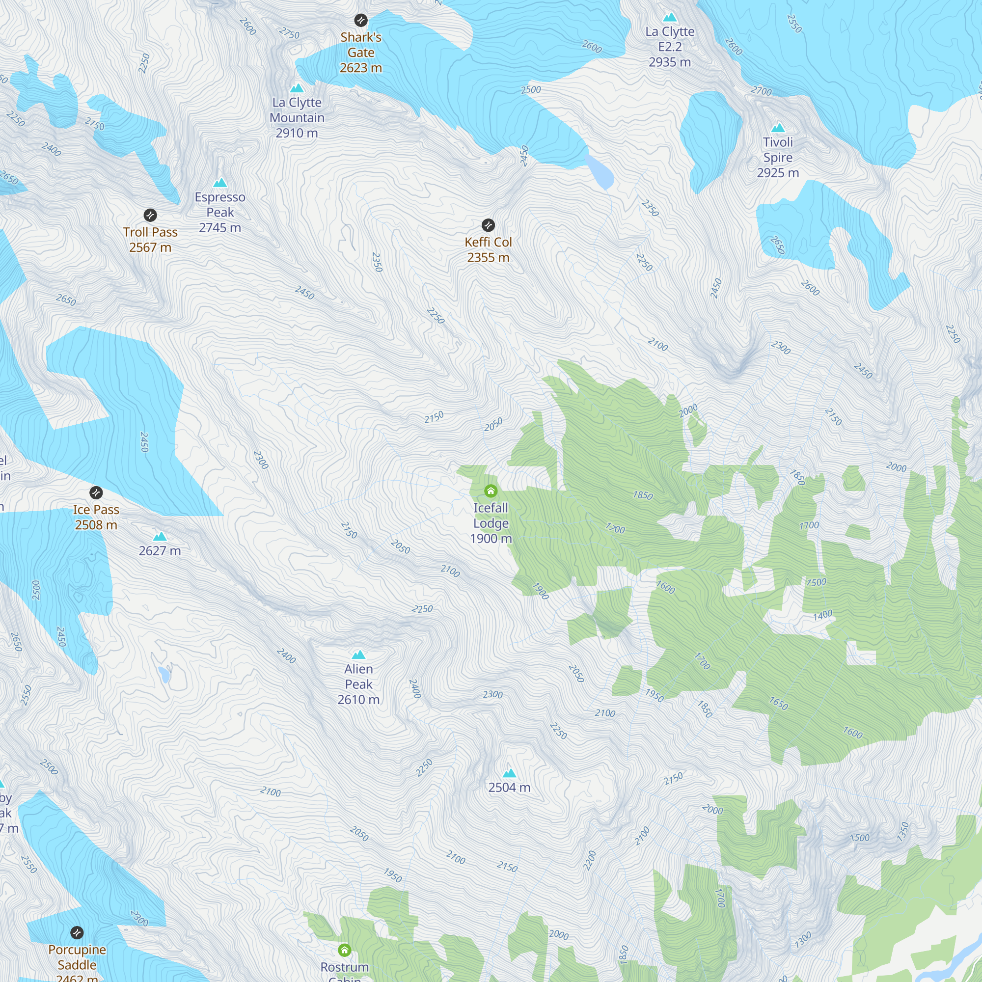 Icefall Lodge map