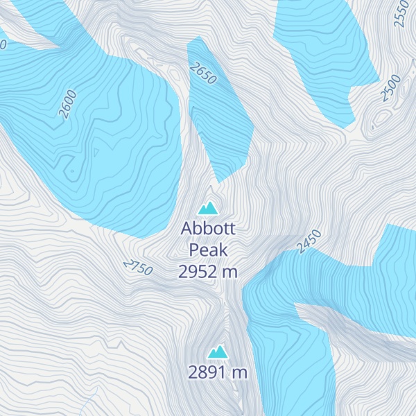 Map of Abbott Peak