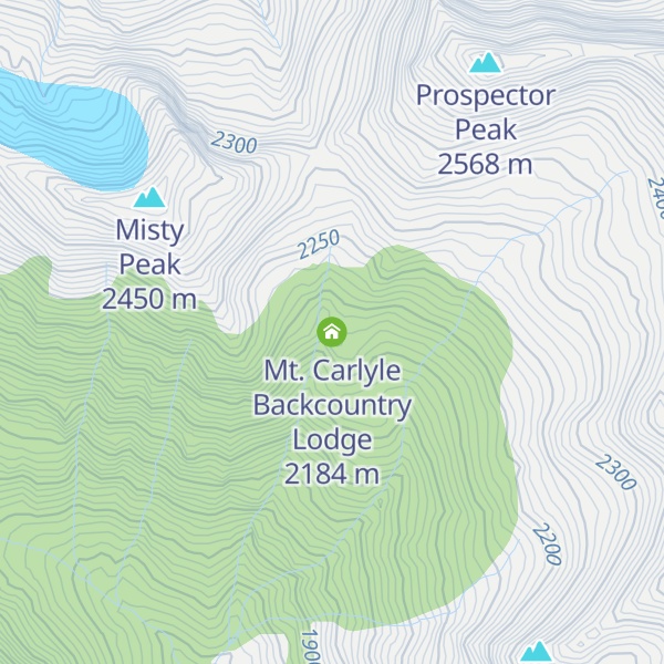 Map of Mt. Carlyle Backcountry Lodge