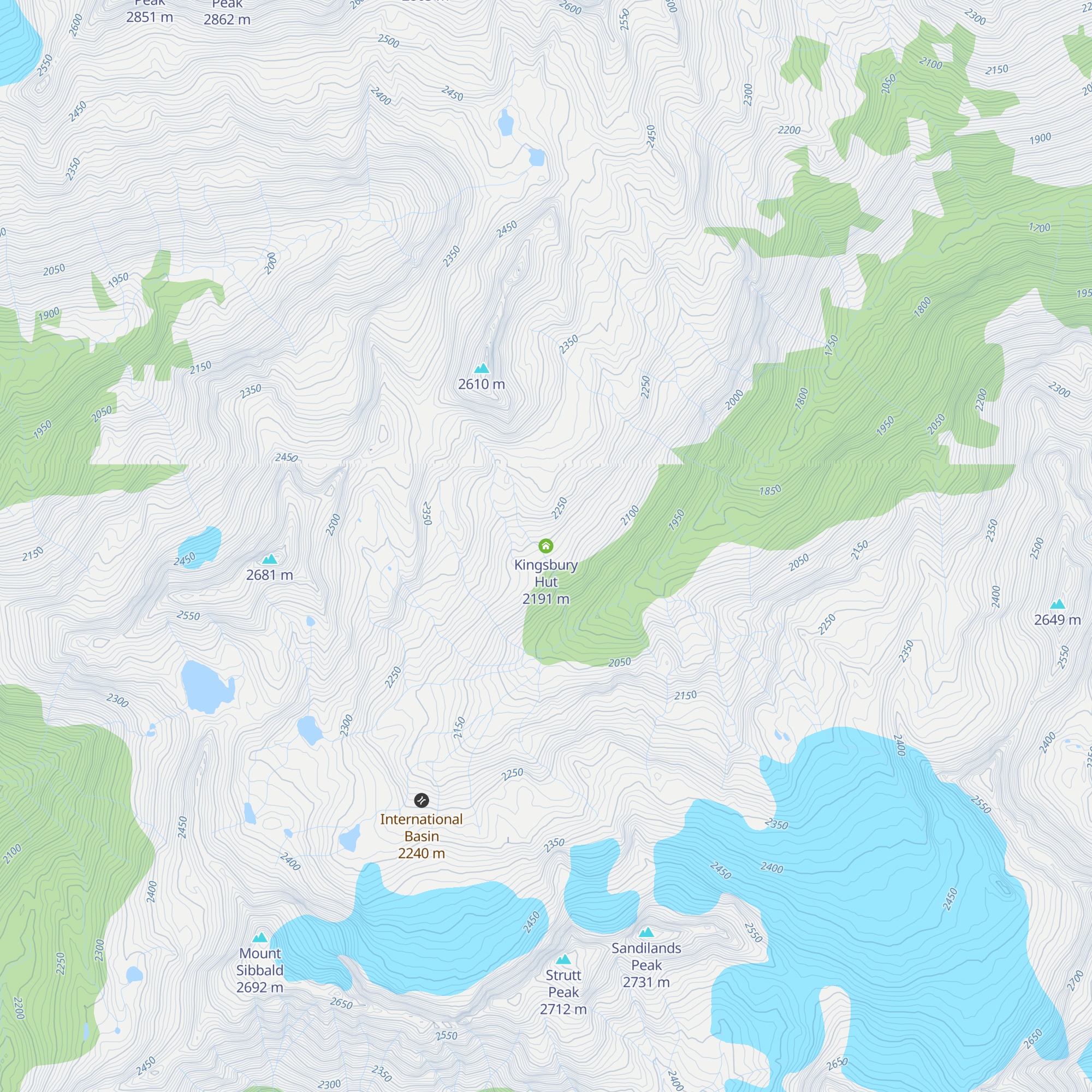 Kingsbury Hut map