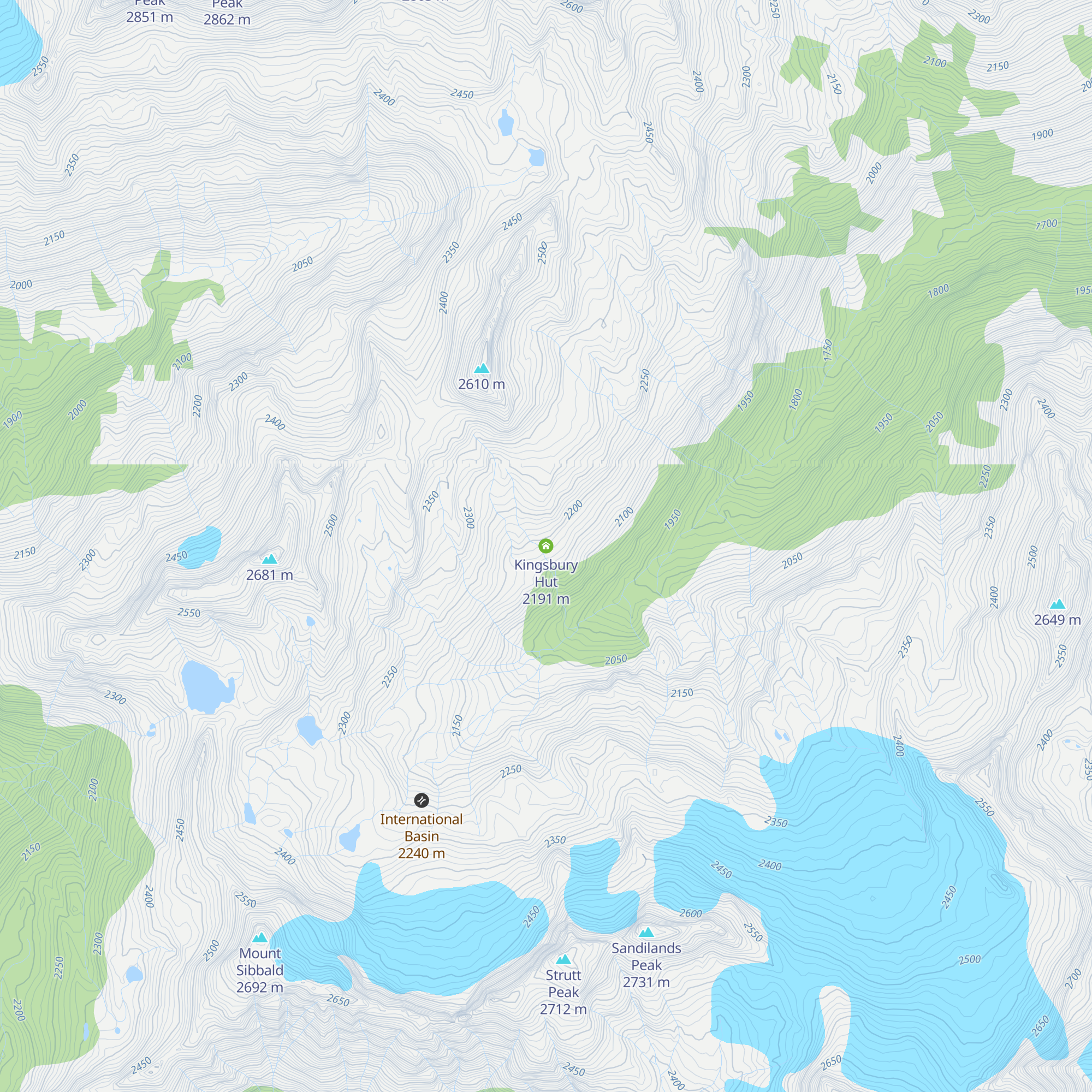 Kingsbury Hut map