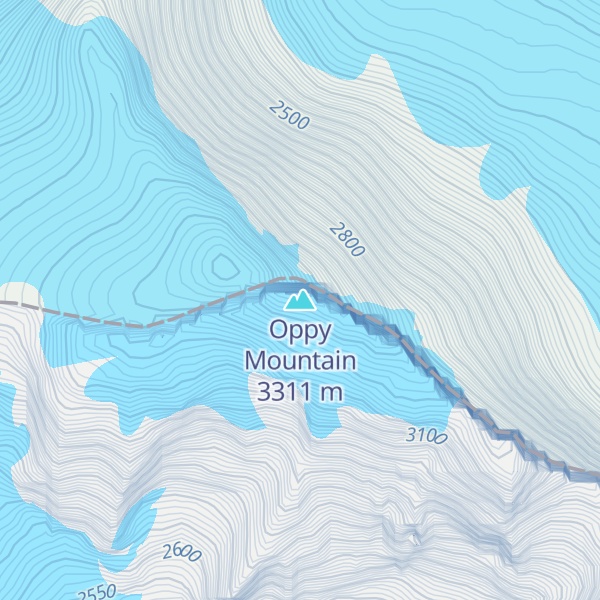 Map of Oppy Mountain