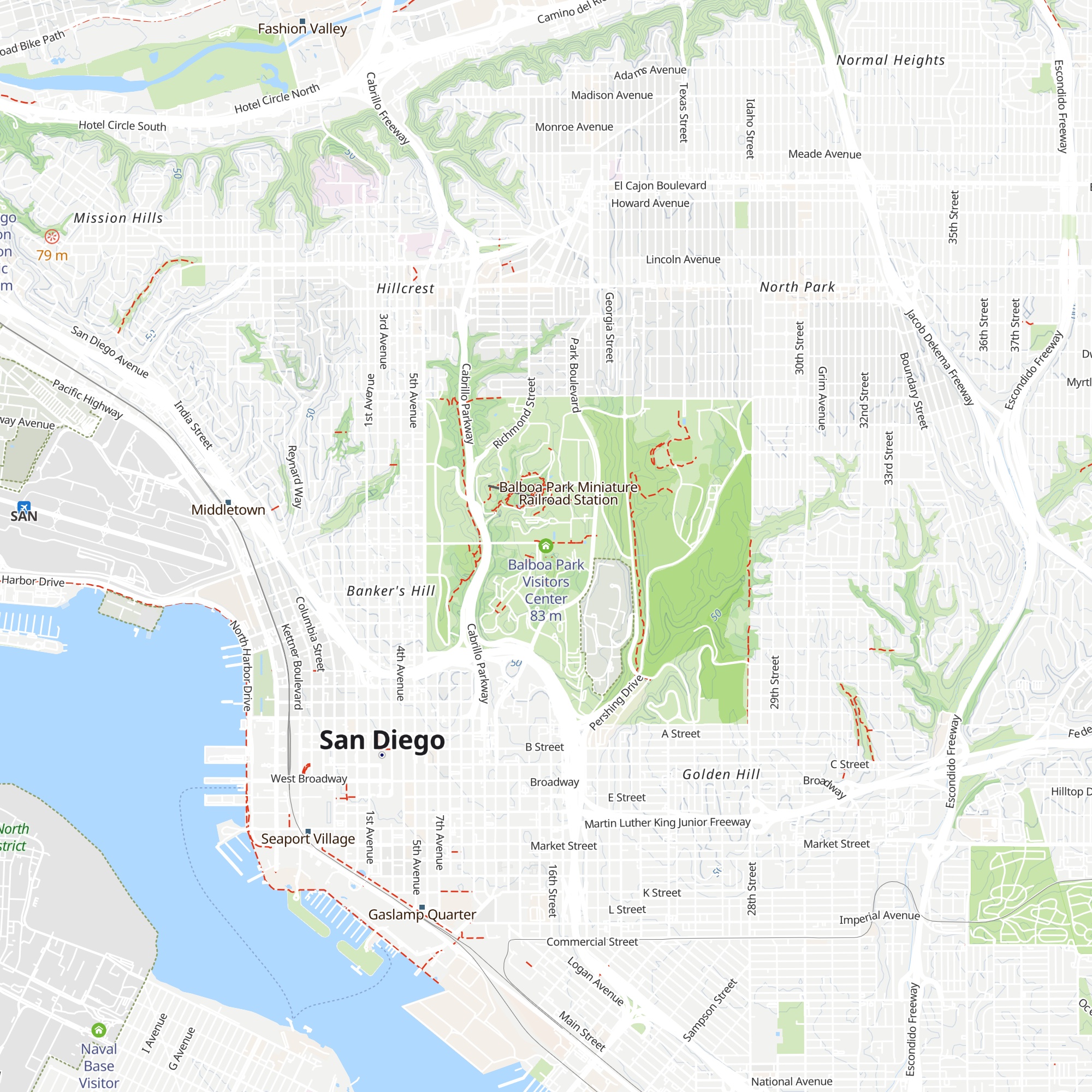 Balboa Park Visitors Center map
