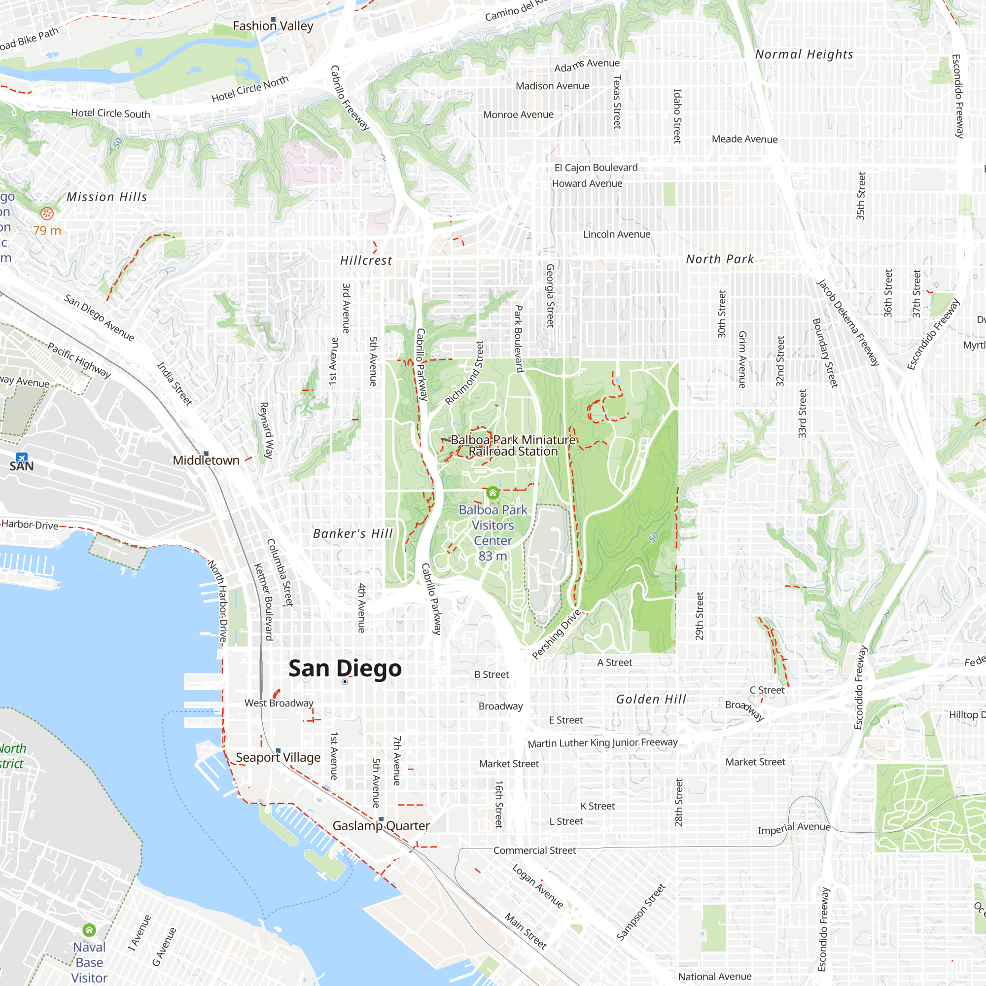 Balboa Park Visitors Center map