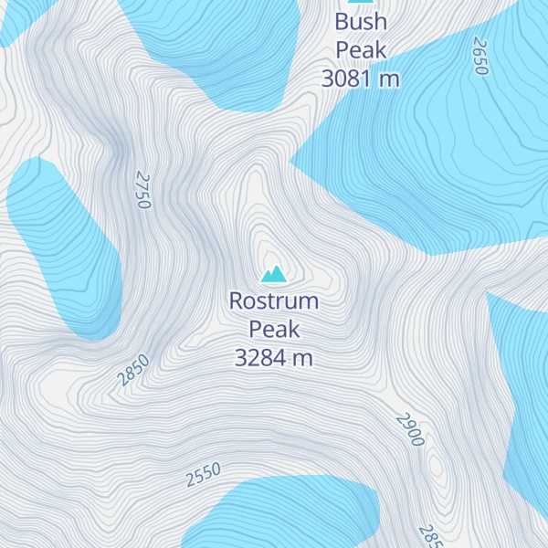 Map of Rostrum Peak