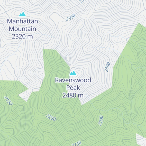 Map of Ravenswood Peak