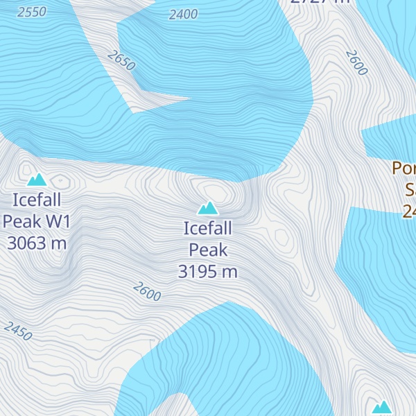 Map of Icefall Peak