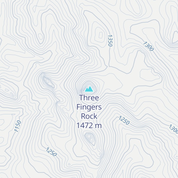 Map of Three Fingers Rock