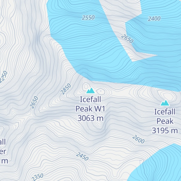 Map of Icefall Peak W1