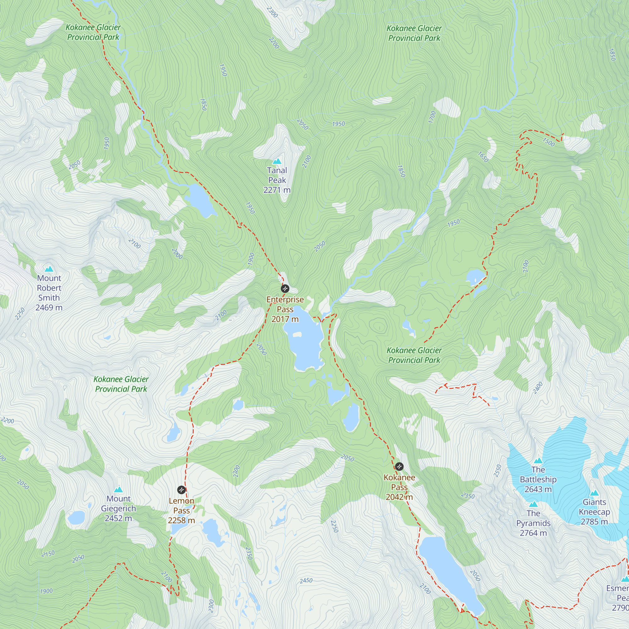 Kokanee Glacier Cabin map
