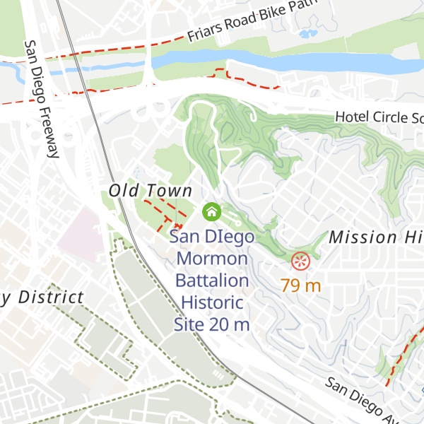 Map of San DIego Mormon Battalion Historic Site