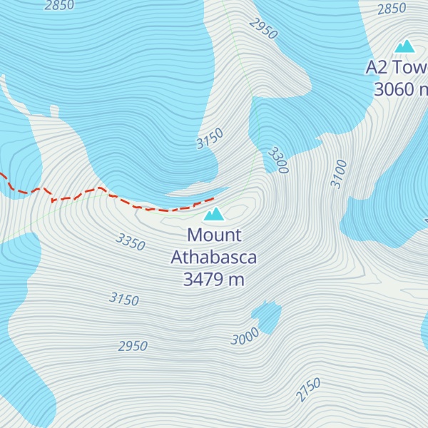Map of Mount Athabasca