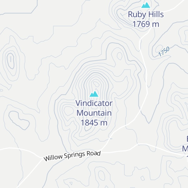 Map of Vindicator Mountain