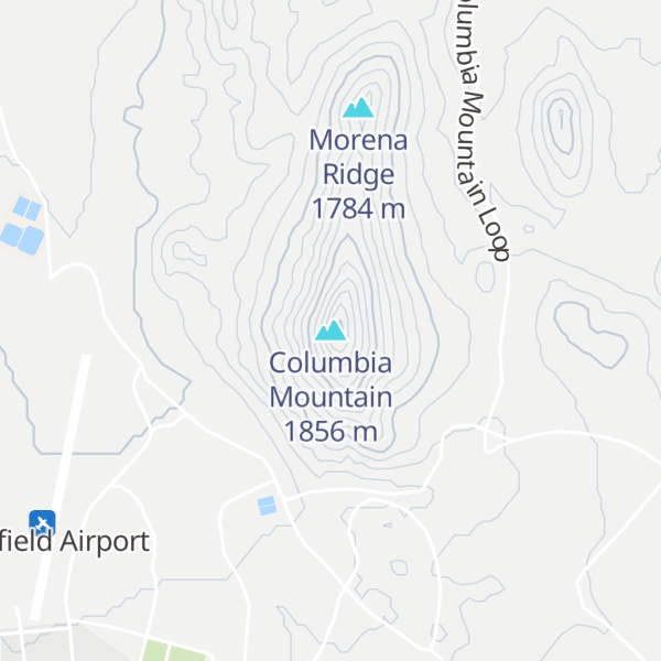 Map of Columbia Mountain