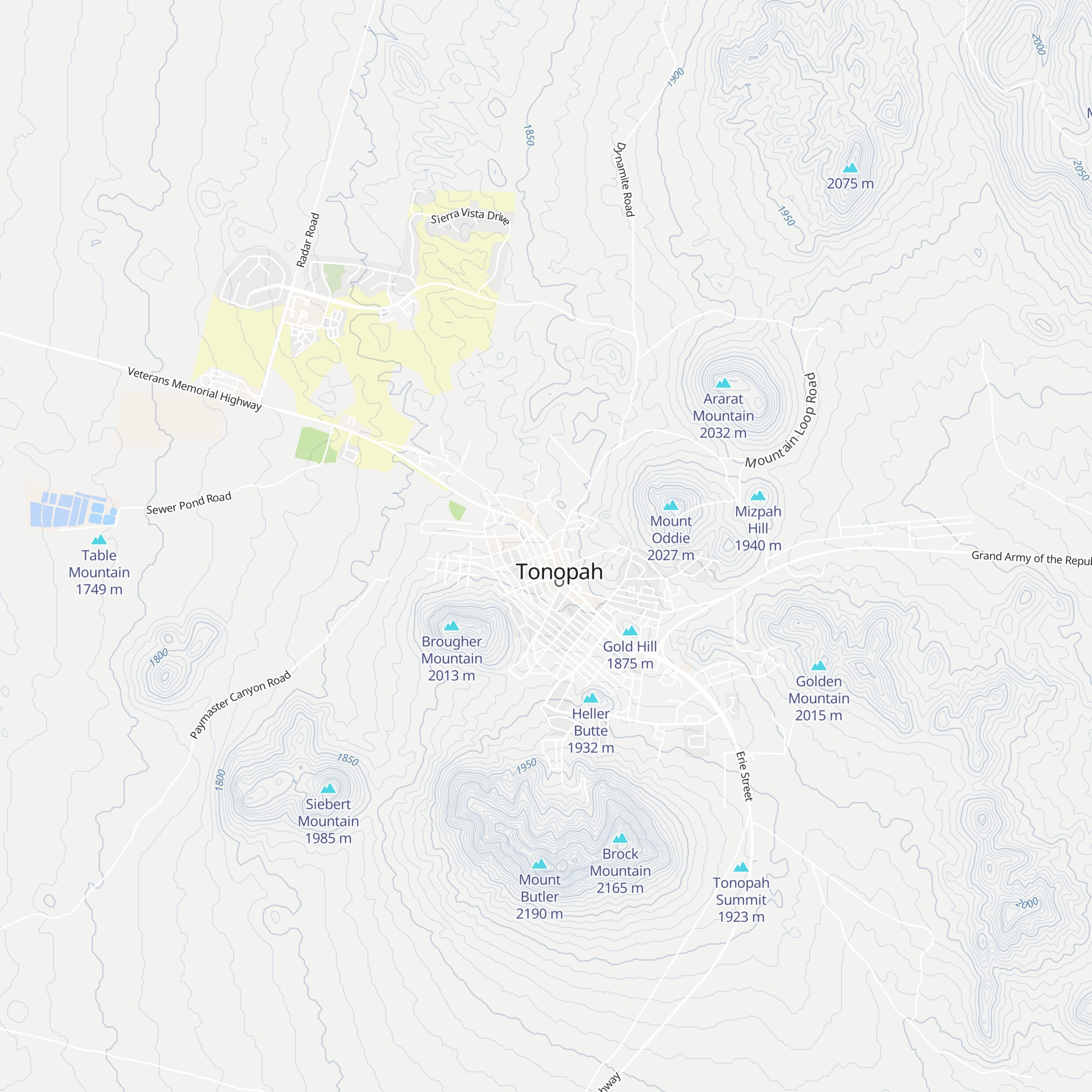 Tonopah Information Center map