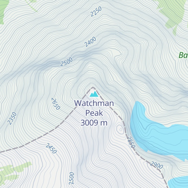 Map of Watchman Peak