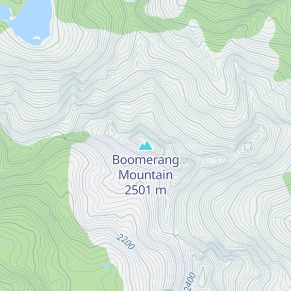 Map of Boomerang Mountain