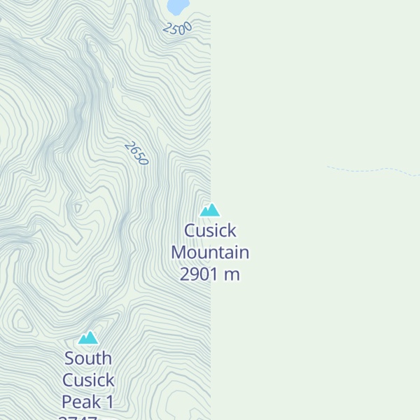 Map of Cusick Mountain