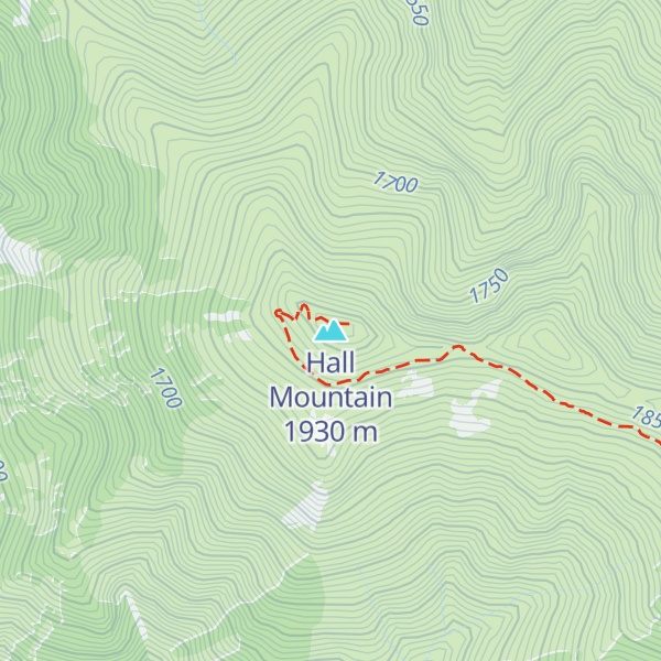 Map of Hall Mountain