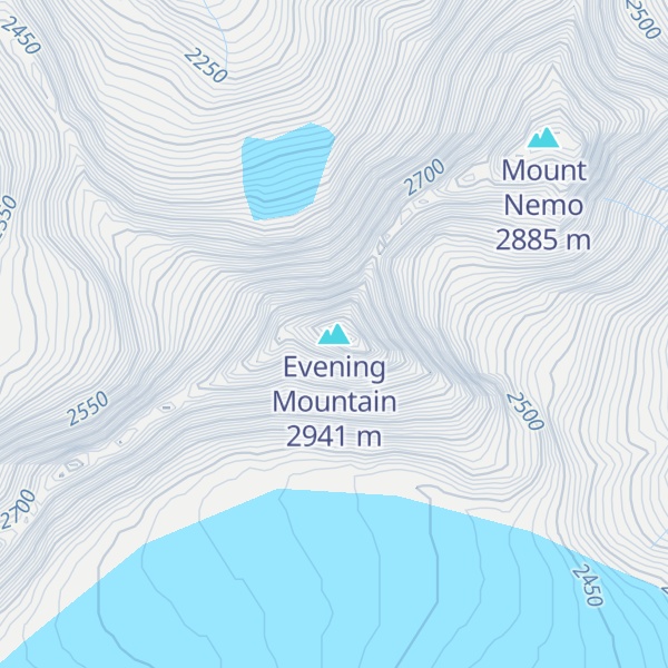 Map of Evening Mountain