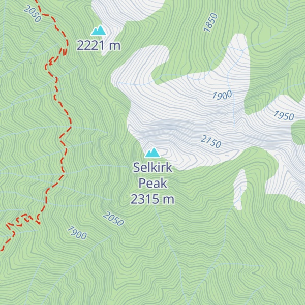 Map of Selkirk Peak