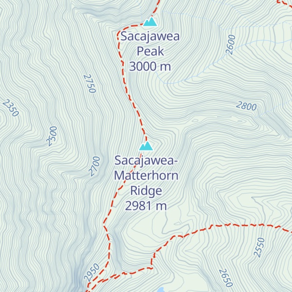Map of Sacajawea-Matterhorn Ridge