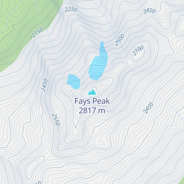 Map of Fays Peak