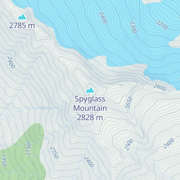 Map of Spyglass Mountain